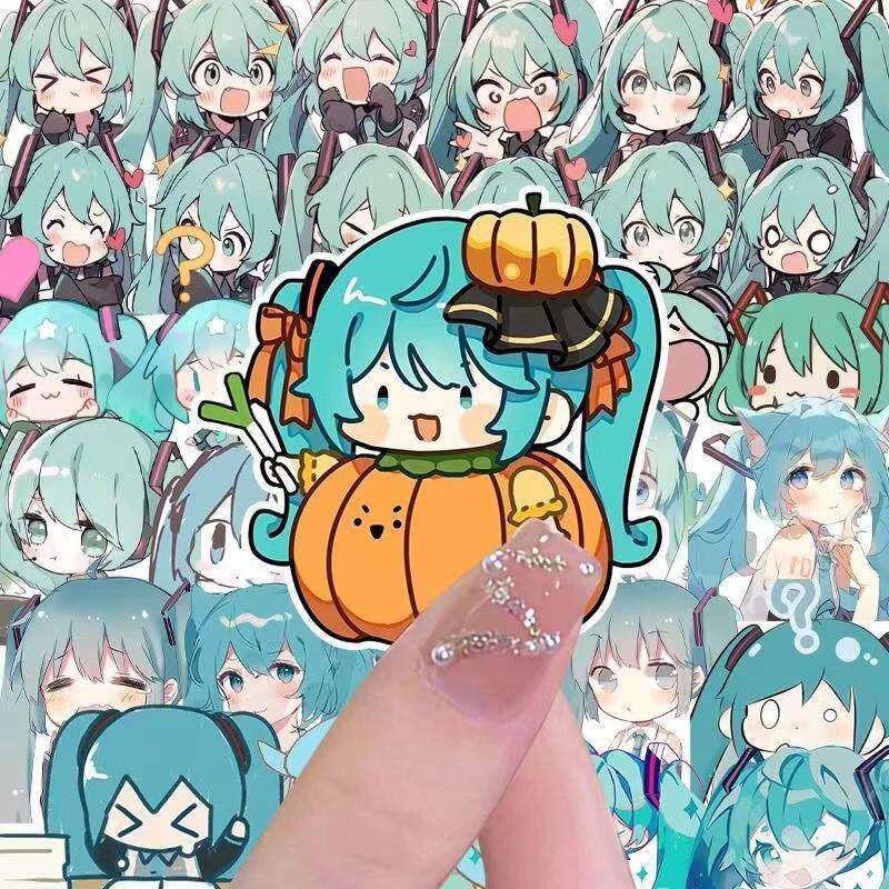 Chibi hatsune miku sticker phone case diy decoration