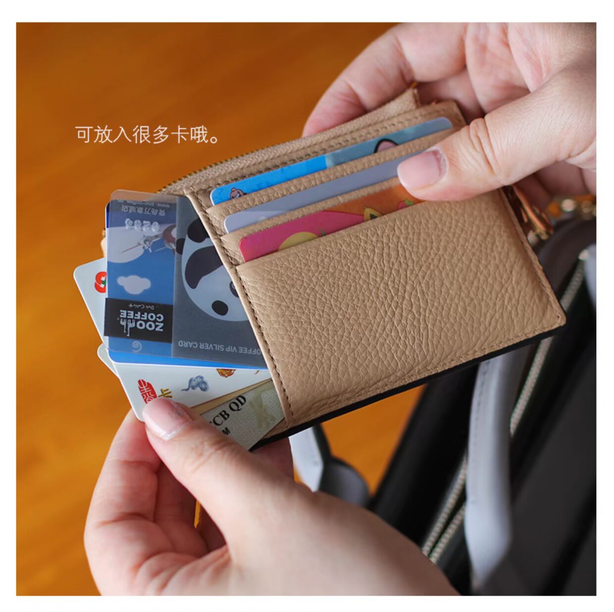"Jazz Xiaoqiang. Leather" 2019 ví mới xách tay gói thẻ mềm đơn giản và thiết thực ví nữ nhỏ - Chủ thẻ ví đựng card