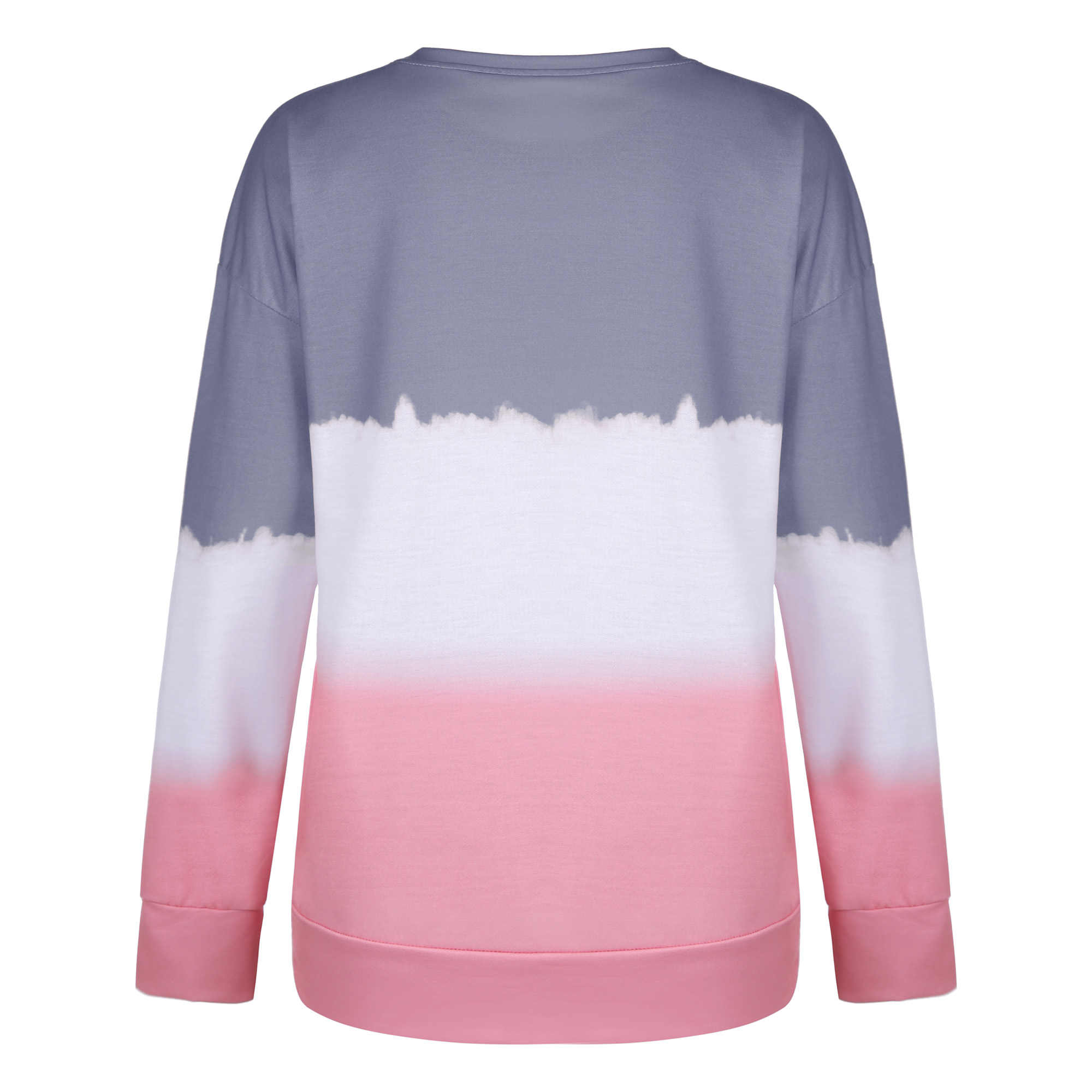 women's printed tie-dye gradient long-sleeved round neck T-shirt sweater NSYF1843