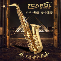 Performance grade beginner grade test instrument drop E alto saxophone lacquer gold factory direct sales