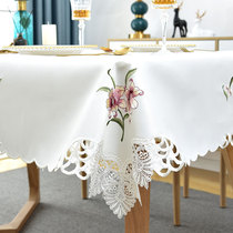 European embroidery tablecloth fabric cover embroidery handmade hollow light luxury cloth table cloth coffee table table table cover towel