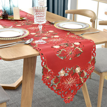 Red table flag wedding festive Gabu tea table table towel cloth cloth tablecloth table flag wedding pastoral embroidery
