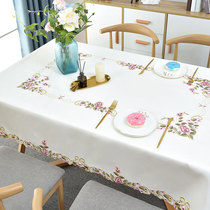 Changfang fresh fabric cover hollow tablecloth embroidered net red flower table fabric cover handmade hollow pastoral