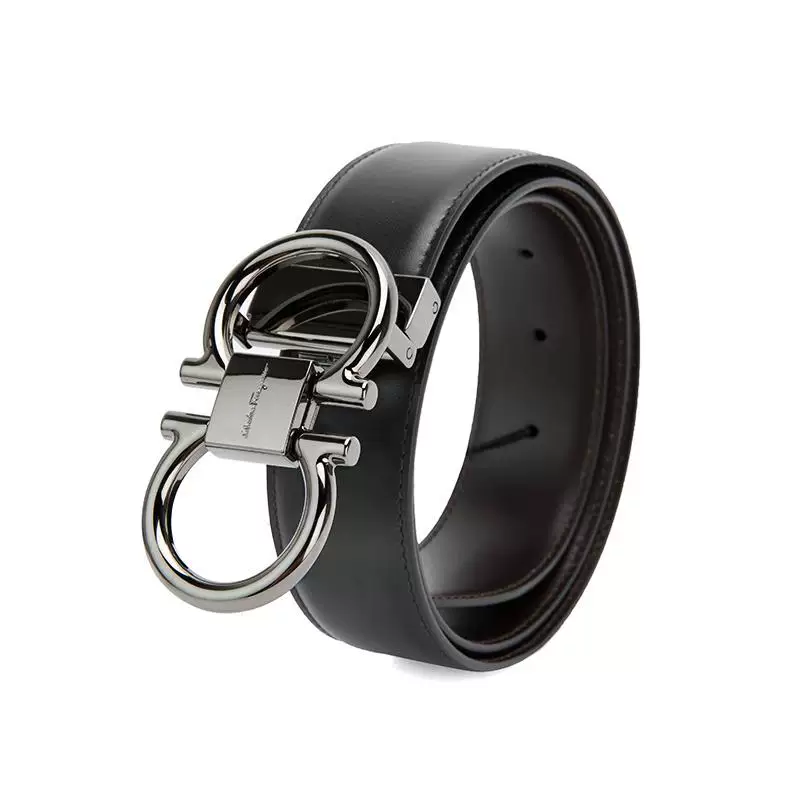 Кожаный черный пояс FERRAGAMO/, материал