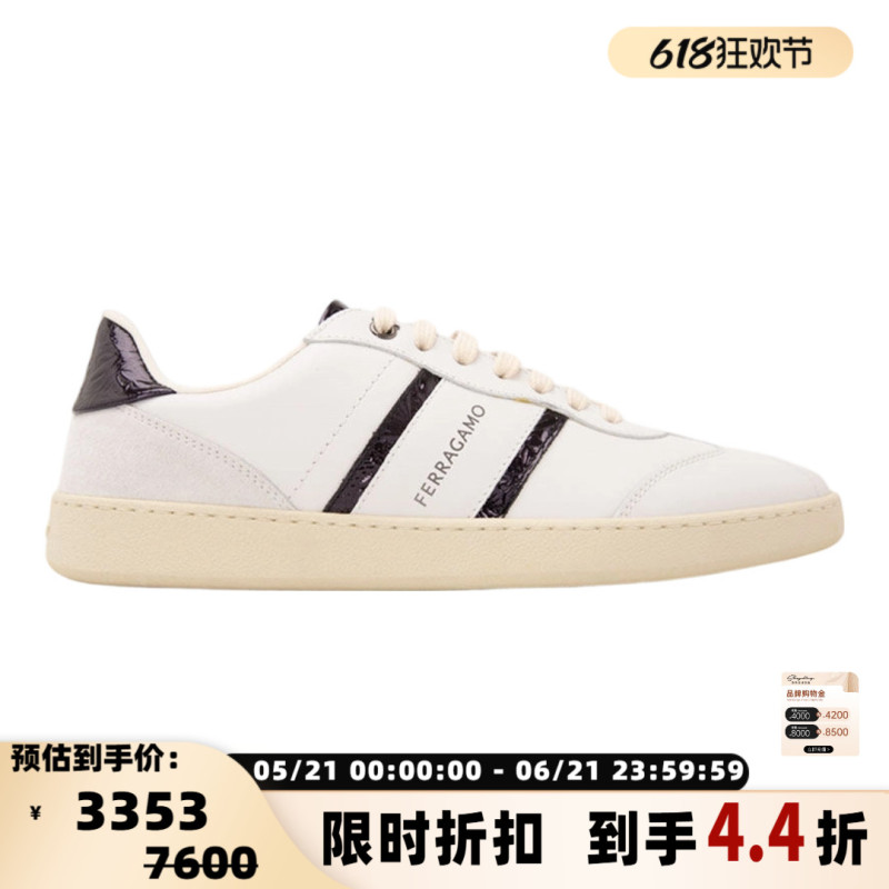 Ferragamo Ferragamo Autumn Men's Logo Cow Leather Patchwork Sports Casual Shoes 301604