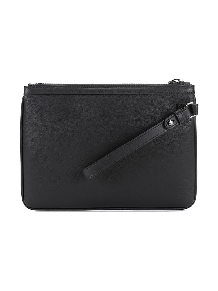 Bally Men's Cow Leather Clutch Bag Silver Mall Department Store 300095