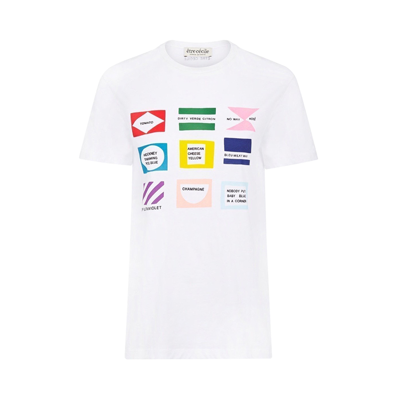 ETRE CECFILE WHITE COTTON MINIMALIST CASUAL DESIGN LADY SHORT SLEEVE T-SHIRT