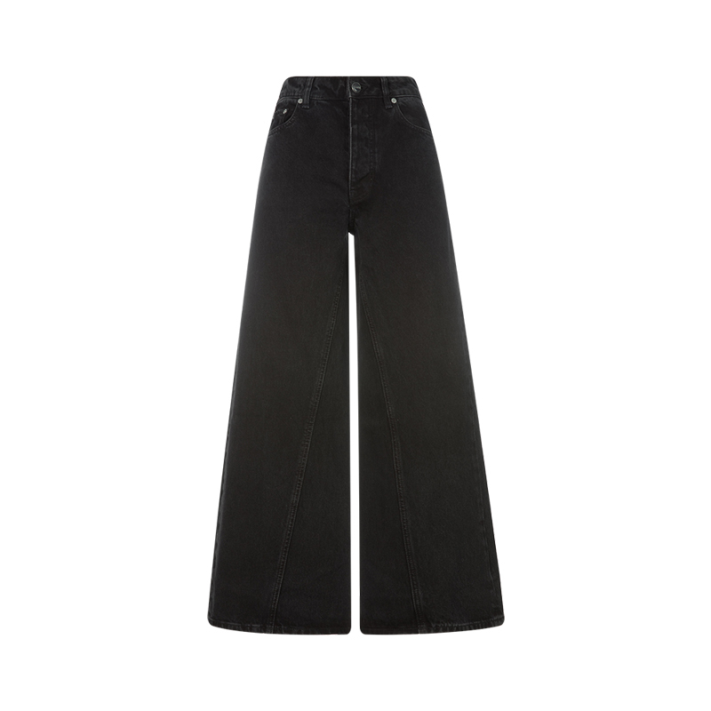 Ganni24 Spring and Autumn All-Cotton Elegant Commuter Women's High-Waisted Washed Denim Wide-Leg Pants Long Pants Yintai Department Store