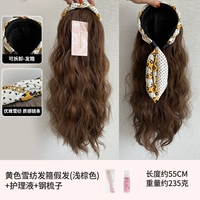 Съёмный желтый шифоновый ободок