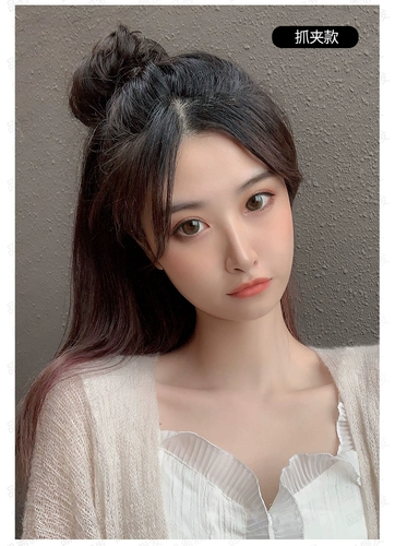 Заколка-крабик, парик изготовленный из настоящих волос, заколка для волос, придает объем