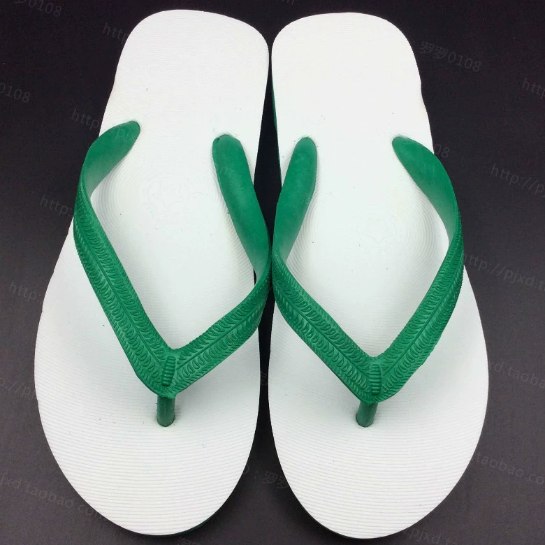 Nam kéo cá mập flip flops 20 năm cổ điển đích thực Thái Lan nhập khẩu cao su nguyên chất chéo pinch dép nam vua