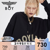 boylondon hooded sweater women 2020 letter print black sweater men and women