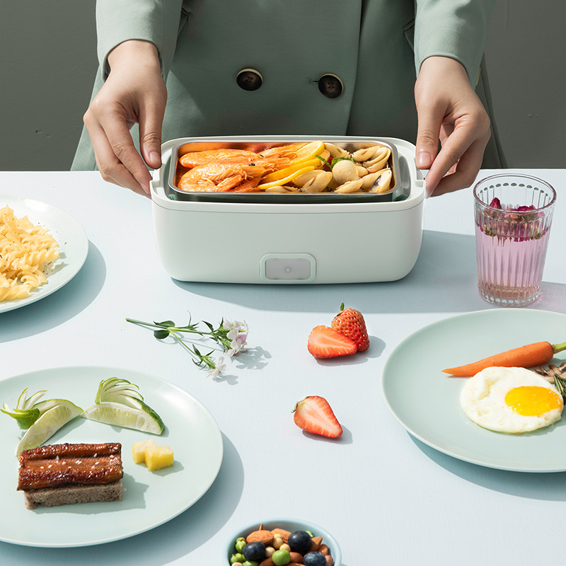 Long Iridescent Electric Lunch Box Digi office Mini double-decker steamed rice with rice heating insulation One-key speed heat
