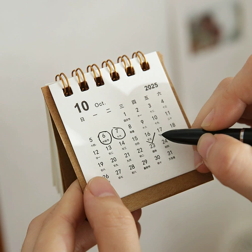 Маленькая жизнь не переворачивается INS Style 2025 Простой мини -календарь ретро простые настольные календарь Маленькие украшения