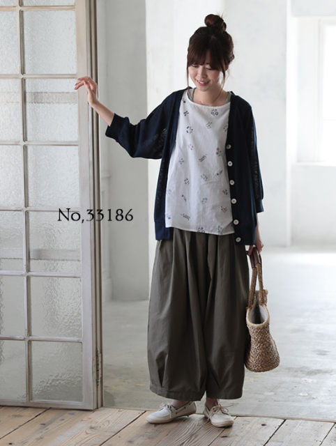 Daily single 2024 spring and summer new cotton elastic high waist loose wide leg lantern versatile casual pants URIENA