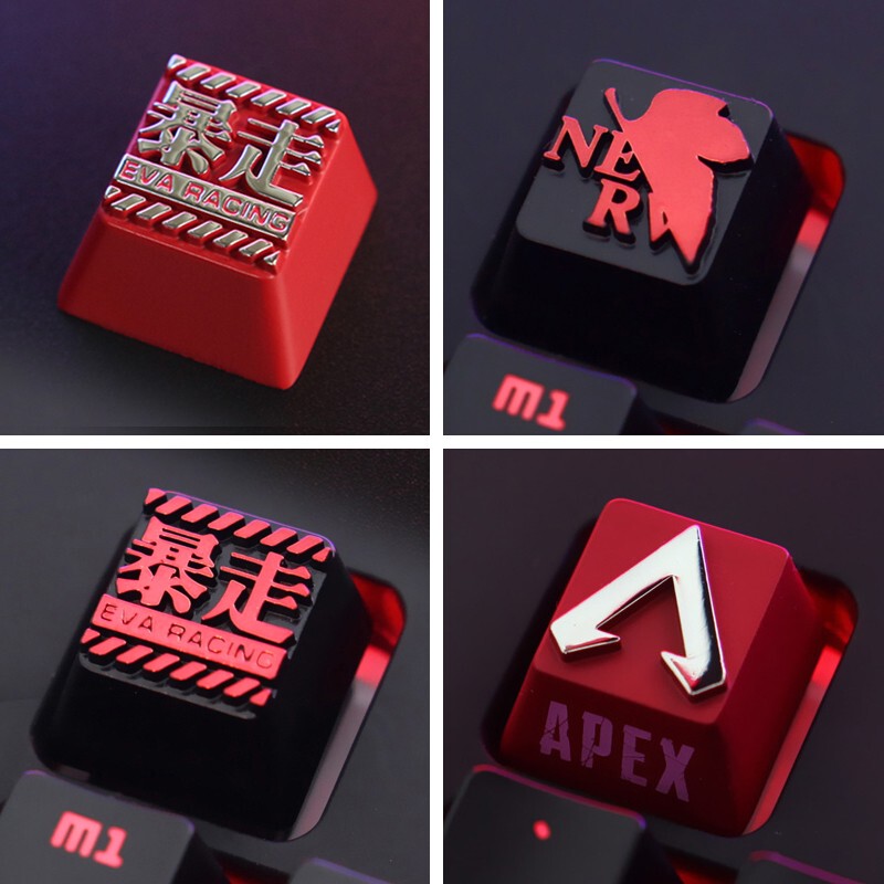 Rampage Eva Red and Silver Neon Genesis Evangelion Anime Mechanical Keyboard Zinc-Aluminum Alloy Personalized Keycaps Rampage Eva Red and Silver Neon Genesis Evangelion Anime Mechanical Keyboard Zinc-Aluminum Alloy Personalized Keycaps