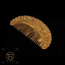 Wan Baode original handmade comb sterling silver gilded retro style Hanfu lady hair comb comb girl wedding gift