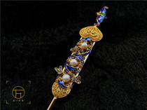 Wanbaode sterling silver gilded gems Pearl hairpin hairpin ancient style hanfu accessories Super fairy hair accessories headdress