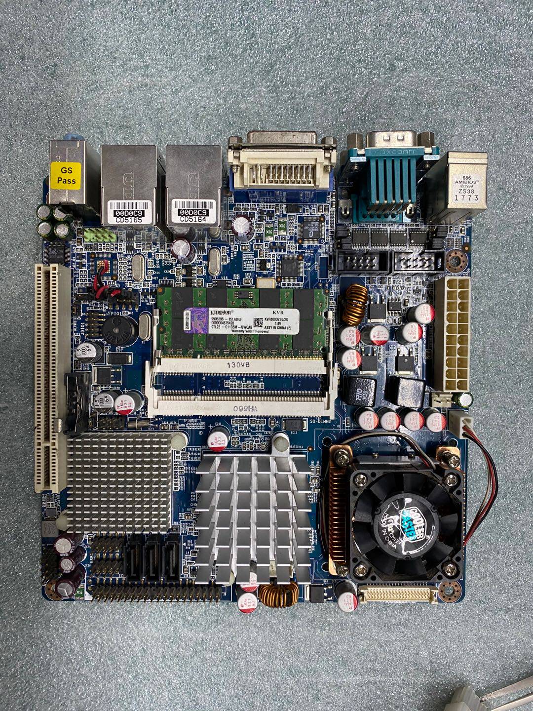 Research and development AIMB-256G2 industrial control board MINI-ITX dual network port into color new with CPU sending fan