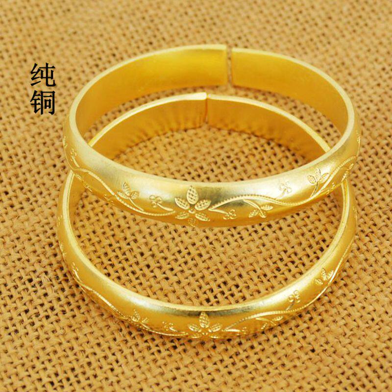 Thickened Pure Copper Bracelet National Wind Pure Copper Bracelet Brass no plated color sending elderly mother bronze bracelet bronze bracelet