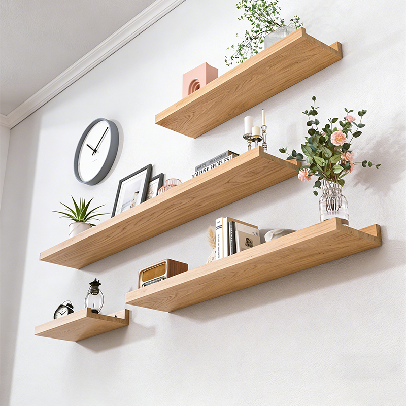 Solid Wood Shelf Partition Wall Storage Rack Background Wall Simple Bookshelf Wall Narrow Long Decorative Display Rack Solid Wood Shelf Partition Wall Storage Rack Background Wall Simple Bookshelf Wall Narrow Long Decorative Display Rack