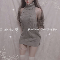 Winter Love songShe is like a dream pet girl to lift the Han straight man cut backless shoulder sweater temptation sexy sweater
