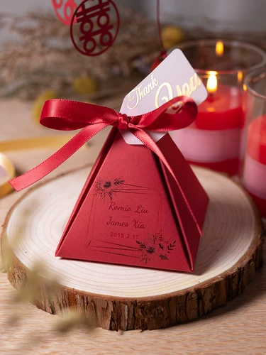 True Love - это пожизненная свадебная конфетка на заказ китайский красный треугольник свадебная коробка Свадебная коробка возврат подарочная коробка
