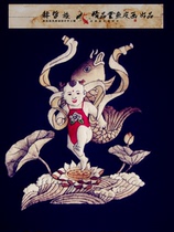 Hezhe fine fish skin painting (sewing fish every year) with frame
