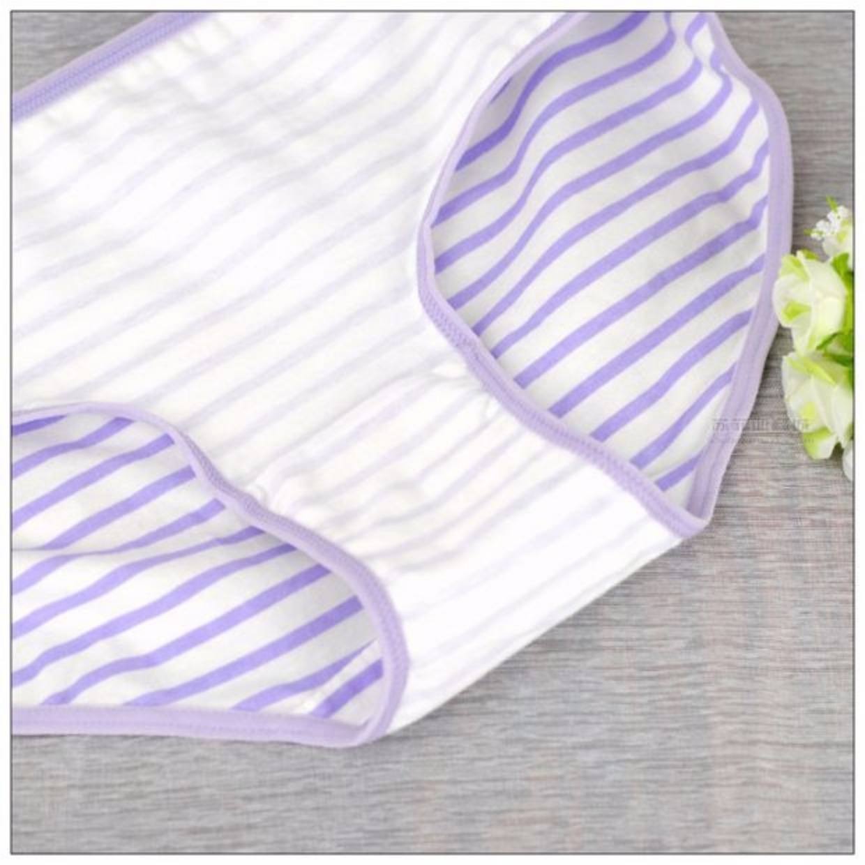 Authentic tình yêu cát nữ sọc đồ lót cotton túi eo hông thoải mái thoáng khí vải cotton boxer hộp quà - Bộ quà tặng quần lót đúc 