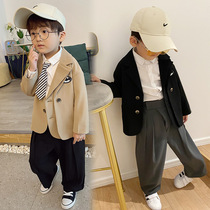 Boys school uniform suit jacket single piece card with its color Inren 2021 Spring and autumn new children Han version handsome young western suit
