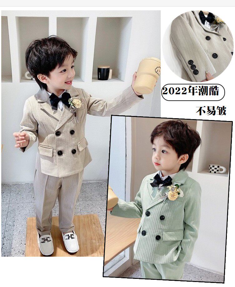 Boy suits suit Korean version Inron 2022 Spring and autumn Children's Gentleman Baby Birthday Flower dresses Out of service