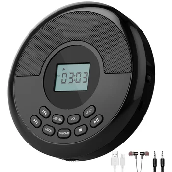 Portable Cd Player Mp3 Music Album Cd Walkman USB Bluetooth Cd Player Dual Speaker Stereo