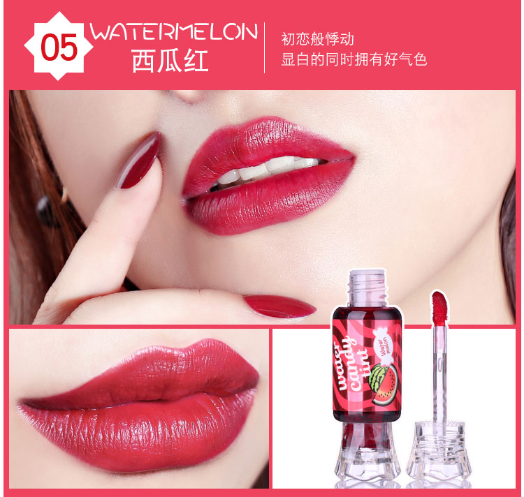 Kẹo giữ ẩm Candy Lip Gloss Lip Glaze Lip Gloss Bites Glass Lip Maple Leaf Red Lipstick - Son bóng / Liquid Rouge 	son bóng 3ce plumping lips	