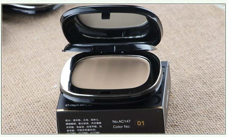 Youpin ABN Pressed Powder White Che khuyết điểm Kiểm soát dầu Dưỡng ẩm Kem nền Trang điểm Khắc phục và Sửa chữa Khô và Ướt Hai lớp kép với Puff - Bột nén