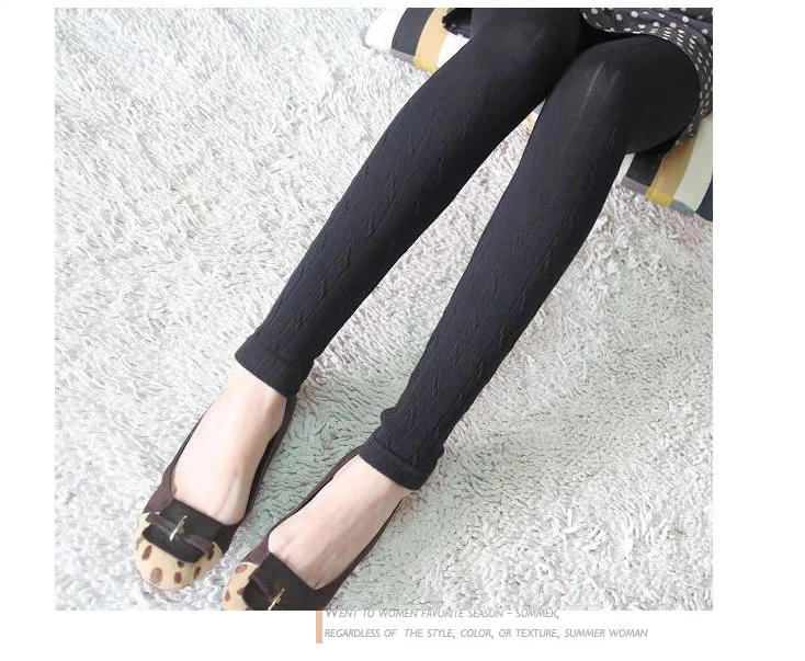 2018 mùa thu giảm béo đan quần legging sọc dọc lúa mì tăng đột biến kích thước lớn phiên bản Hàn Quốc của quần len bước chân mặc