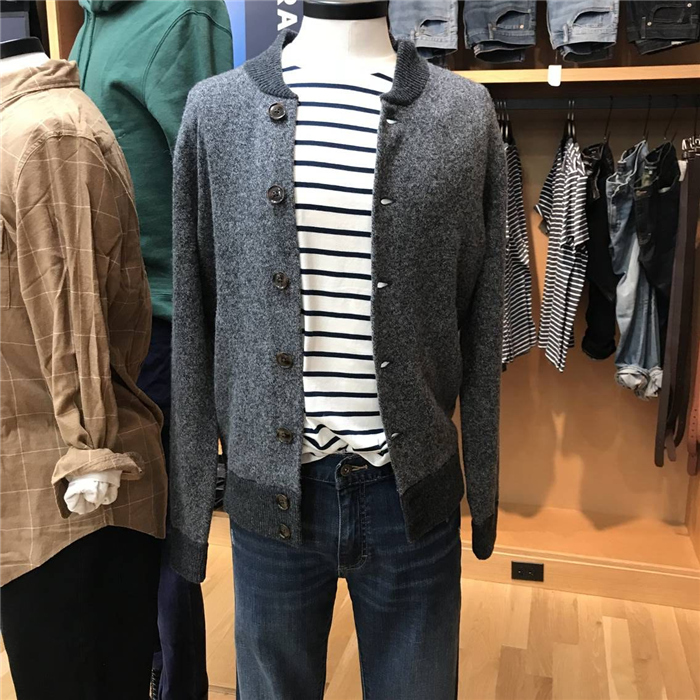Yoyo J.CREW jcrew áo len nam đầy đủ nút áo len Mỹ quần áo nam