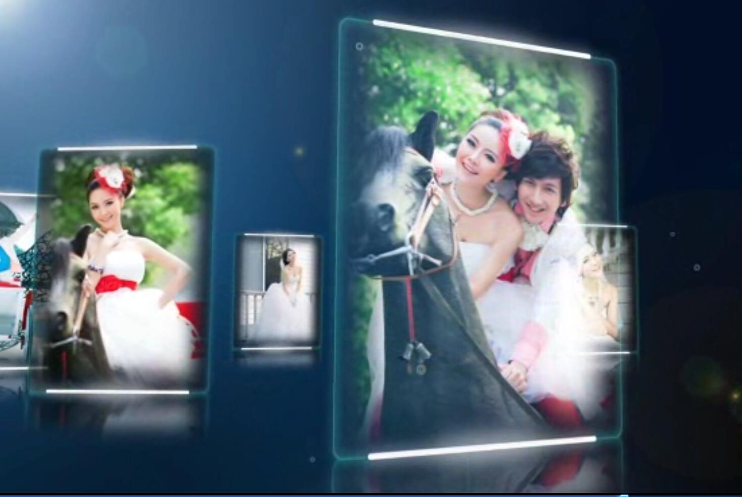 3D electronic album wedding yarn AE template 7D032 nighttime song HD not pickup version