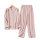 AB pajamas ແມ່ຍິງ summer ຝ້າຍບໍລິສຸດ trousers ແຂນຍາວສອງສິ້ນຊຸດຜູ້ຊາຍບາງພາກຮຽນ spring ແລະດູໃບໄມ້ລົ່ນຝ້າຍ plaid ເຮືອນຊຸດ