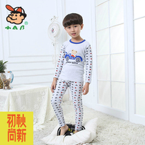 Small Ab Underwear Male Girl CUHK Child Pure Cotton Leka Round Collar Cartoon Printed Underwear Suit Students Autumn Clothes Autumn Pants