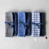 Bujiaotang Tuobuki Scelses Сумка Сумка завязать веревочную руку -Старая почвенная ткань с синей красителем ткань