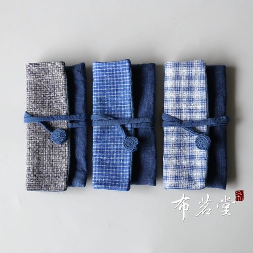 Bujiaotang Tuobuki Scelses Сумка Сумка завязать веревочную руку -Старая почвенная ткань с синей красителем ткань