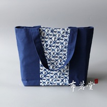 Cloth Drinking Hall Blue White Intensive Zdyeing Large Number Single Shoulder Bag Pure Cotton Cloth Bag Yunnan Specialty Zdyeing Holiday Wind Backpack