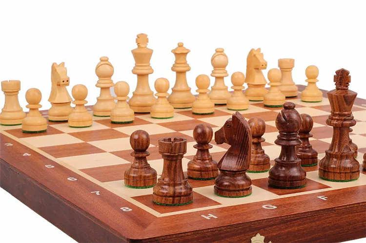 «1ChesS large -scale chess European imported solid wood folding chessboard Taton Tonton German Knights chess»