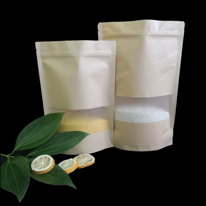 Kraft paper bag self-styled self-supporting food bag window-opening thickened custom dried fruit miscellaneous grains snacks tea outer packaging bag - Taobao