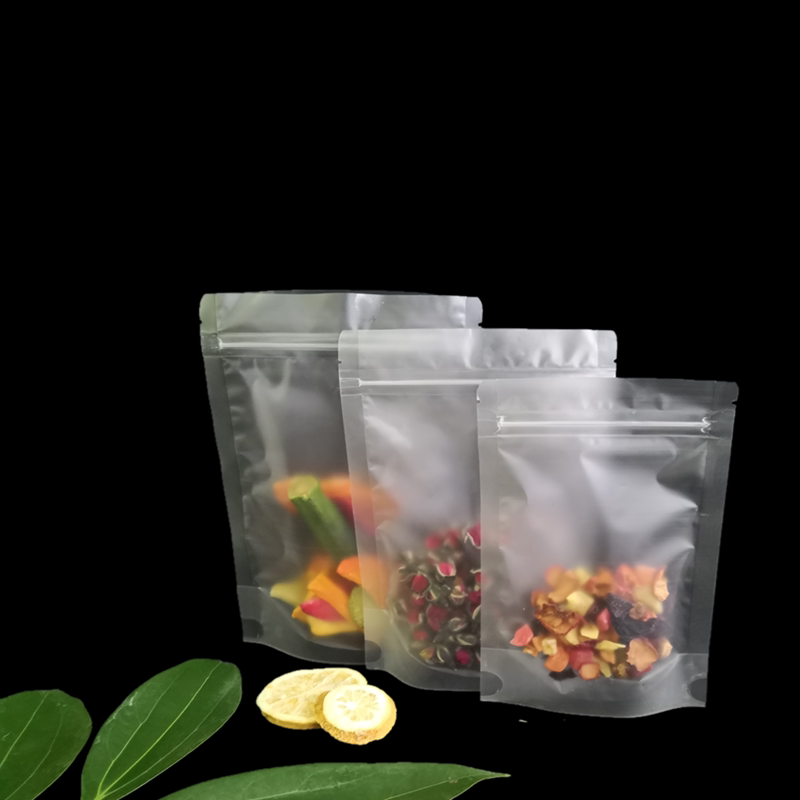 Frosted ziplock bag transparent food bag snack scented tea fruit tea packaging bag cookie biscuit sealed stand-up bag