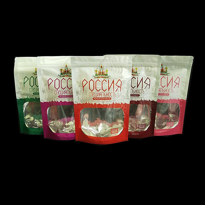 Russian candy packaging bag candy gift bag leisure food bag 250g500g chocolate self-sealing self-supporting bag
