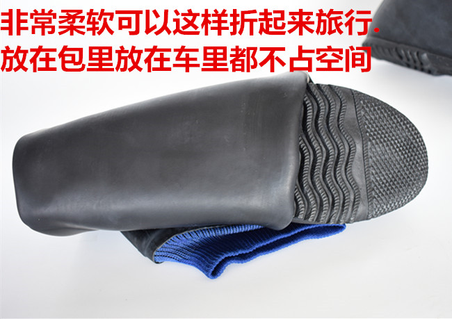 Đôi nam nữ có thể gập lại siêu cao thời trang nhẹ cao su trơn cao đến mắt cá chân ủng đi mưa đi giày nước ủng cao cổ