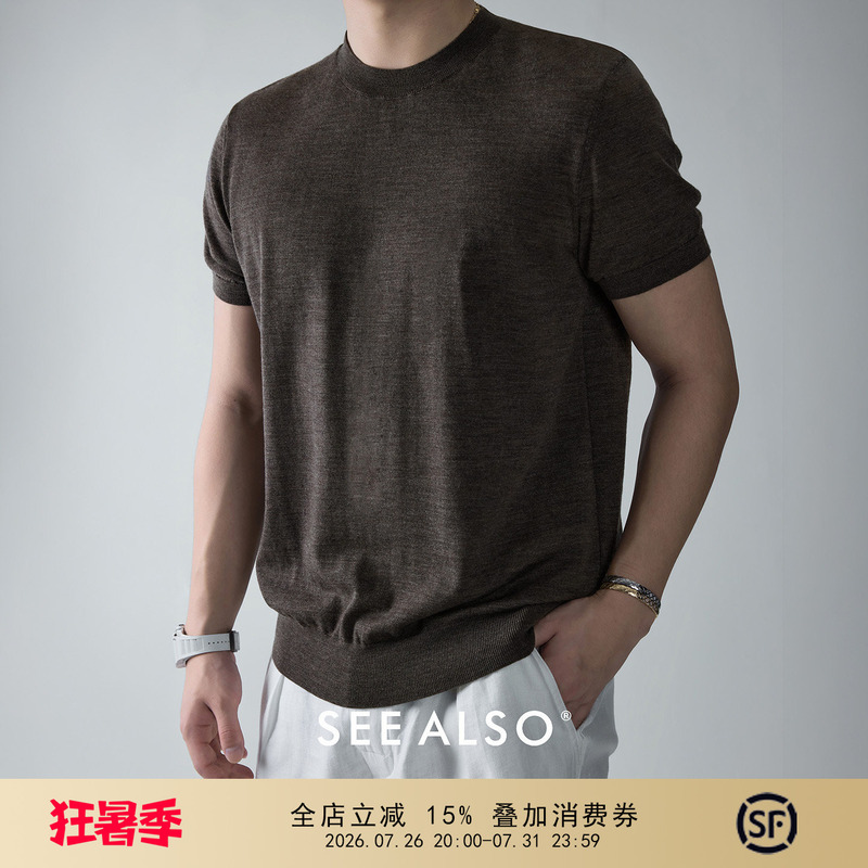 See Also『Biella Yarn Black Label』100% Wool Yangzi Yarn Old Money Style Crew Neck Short-Sleeve Knit Sweater