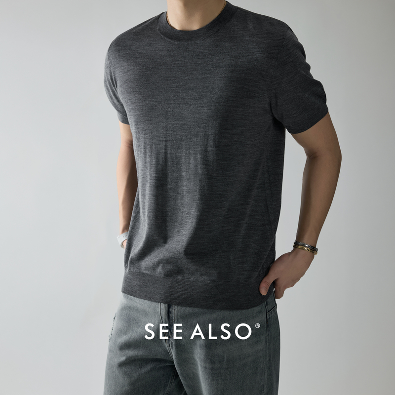 See Also『Biella Yarn Black Label』100% Wool Yangzi Yarn Old Money Style Crew Neck Short-Sleeve Knit Sweater