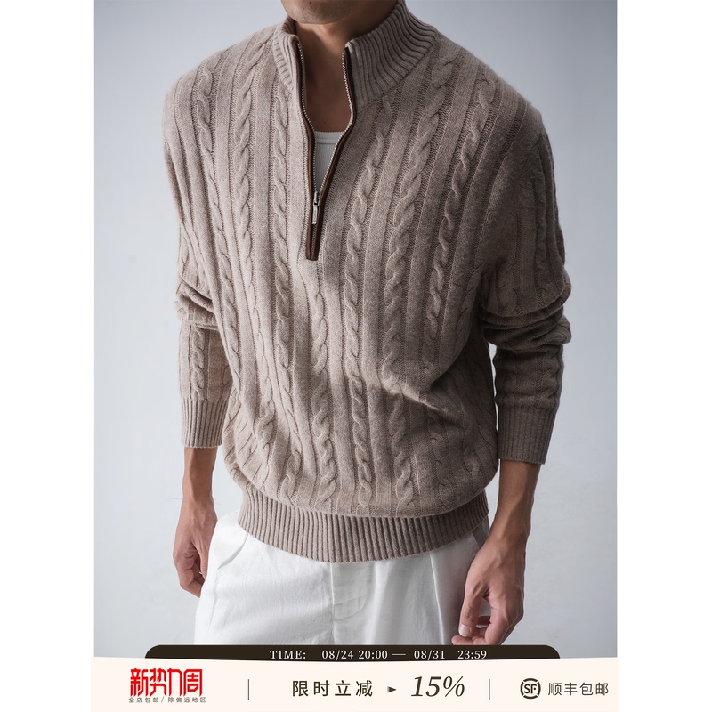 See Also『Sheepskin Cashmere』American Retro Half-Zip Knit Sweater Old Money Winter Cable Knit Sweater for Men See Also『Sheepskin Cashmere』American Retro Half-Zip Knit Sweater Old Money Winter Cable Knit Sweater for Men